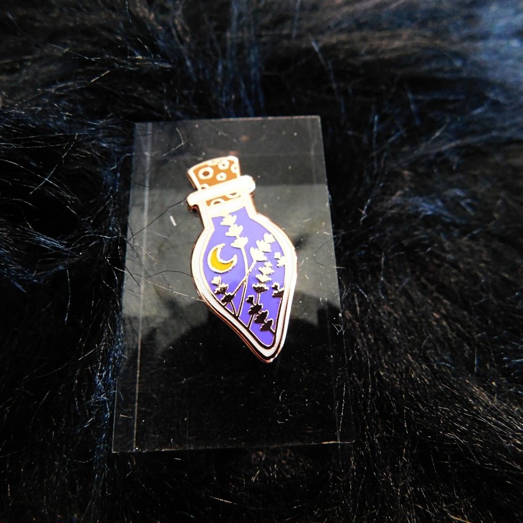Floral Potion Bottle Enamel Pin